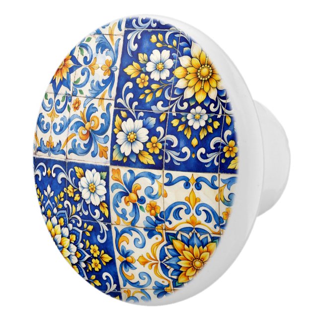 Poignée en céramique Azulejo Sunburst (Droite)