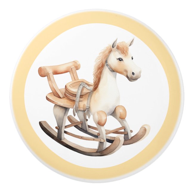 Poignée en céramique Cheval à Bascule – Décoration (Devant)