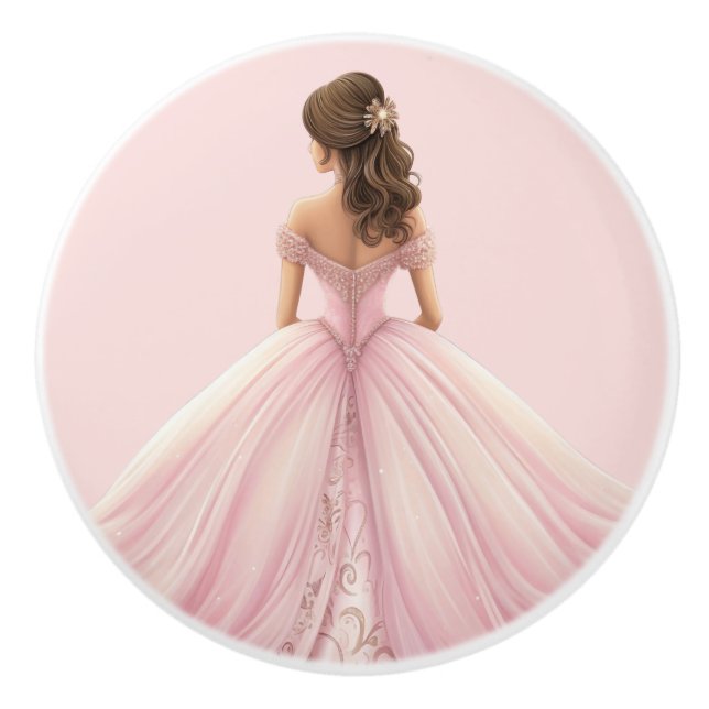 Poignée en céramique girly pour fille Princesse Ro (Devant)