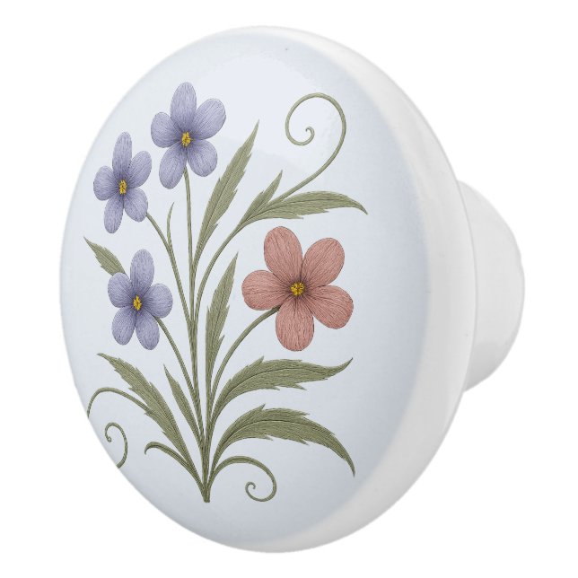 Poignée en Céramique lilas des champs (Droite)