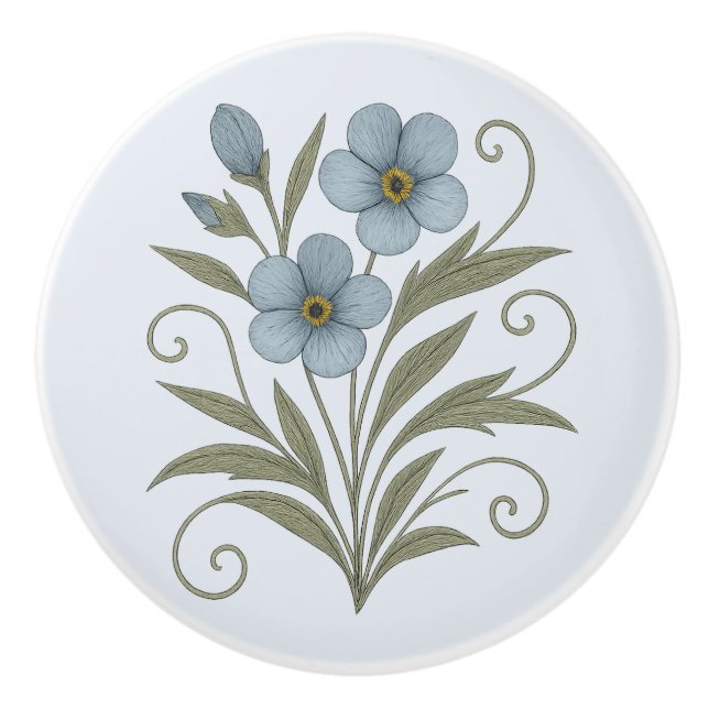 Poignée en Céramique only blue, seulement bleu (Devant)