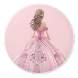 Poignée en céramique rose pour fille de princesse