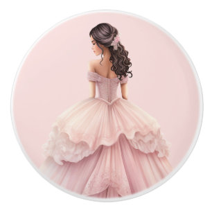 Poignée en céramique rose pour fille de princesse