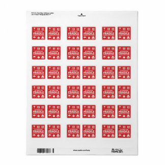 Poignée fragile rouge avec soins images Étiquette 