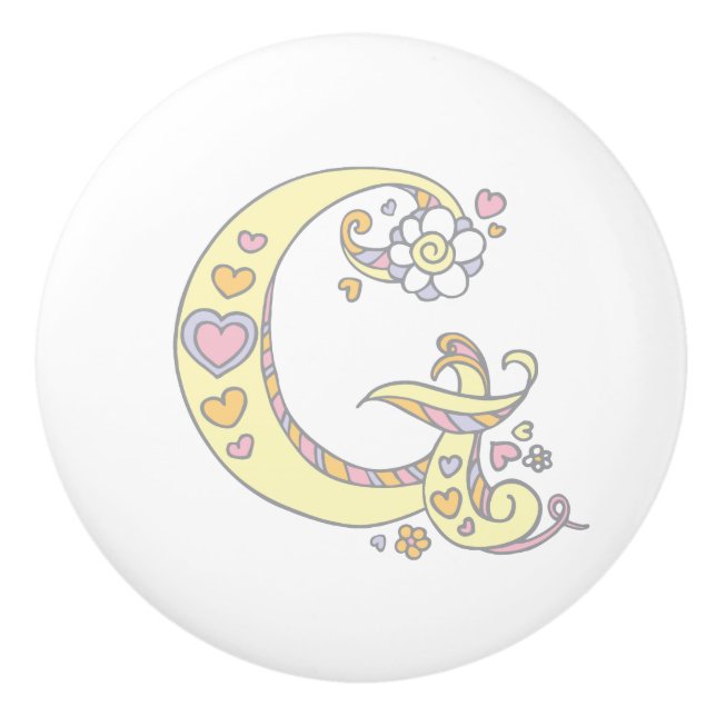 Poignée G monogramme de lettre décorative (Devant)