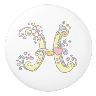 Poignée H monogramme de lettre décorative