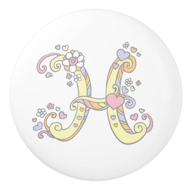 Poignée H monogramme de lettre décorative (Devant)