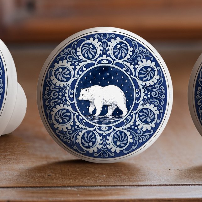 Poignée Ours Brun Royal Bleu Victorien de Mintons (Créateur téléchargé)