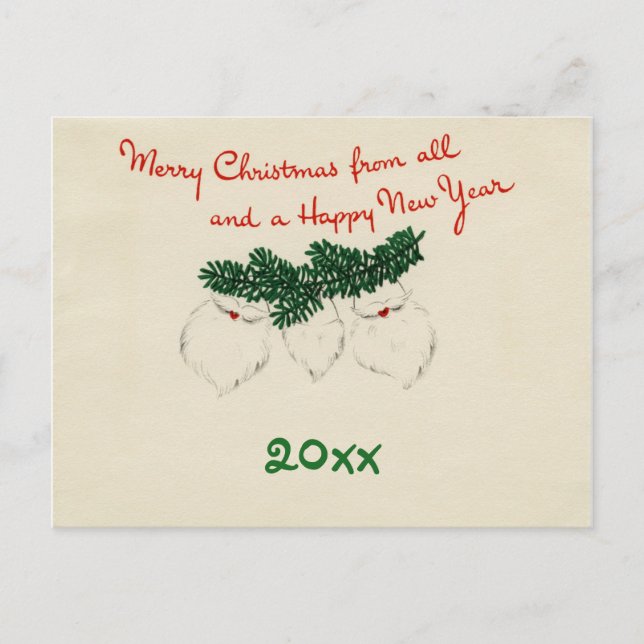 Poignée Père Noël Portes Carte postale de l'année  (Devant)