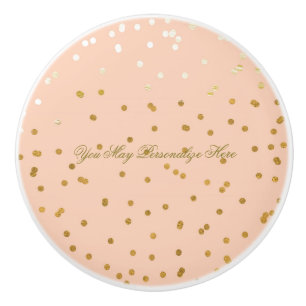 Poignées de commode Glam Peach Shiny Gold Faux Foi