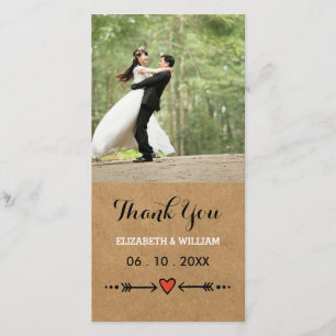 Poignées et flèches roses Merci Mariage rustique