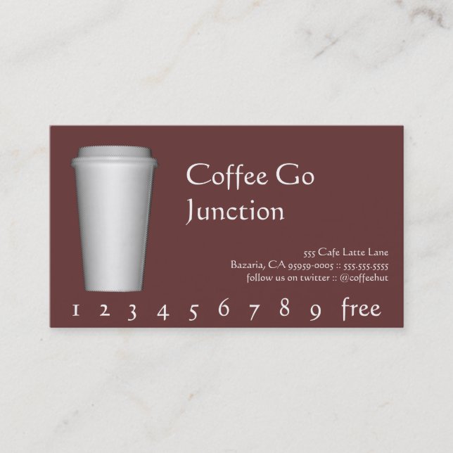 Poinçon de boissons de café/carte de fidélité (Devant)