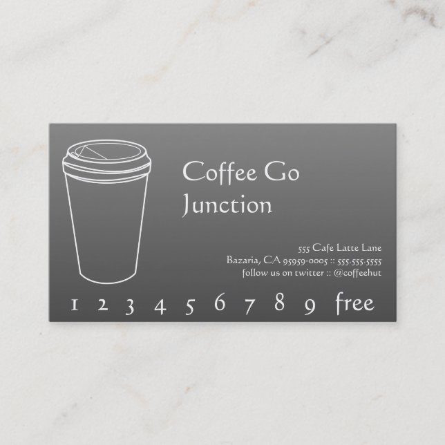 Poinçon de boissons de café/carte de fidélité (Devant)