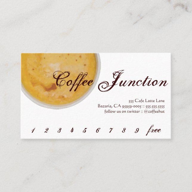 Poinçon de boissons de café/carte de fidélité (Devant)
