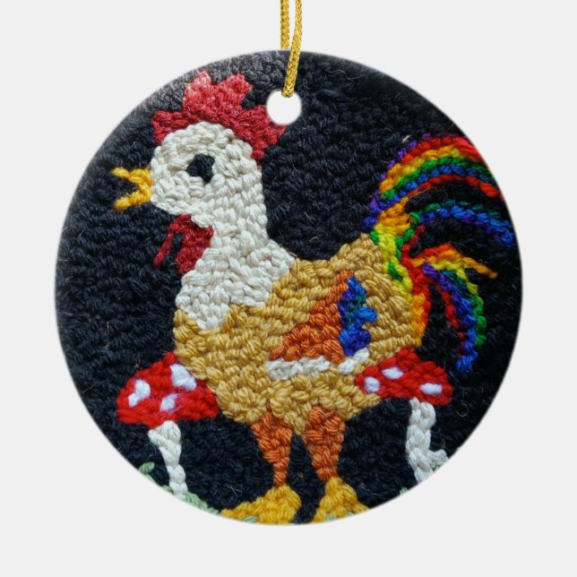 Poing d'aiguille Rooster décoration ornement (Devant)