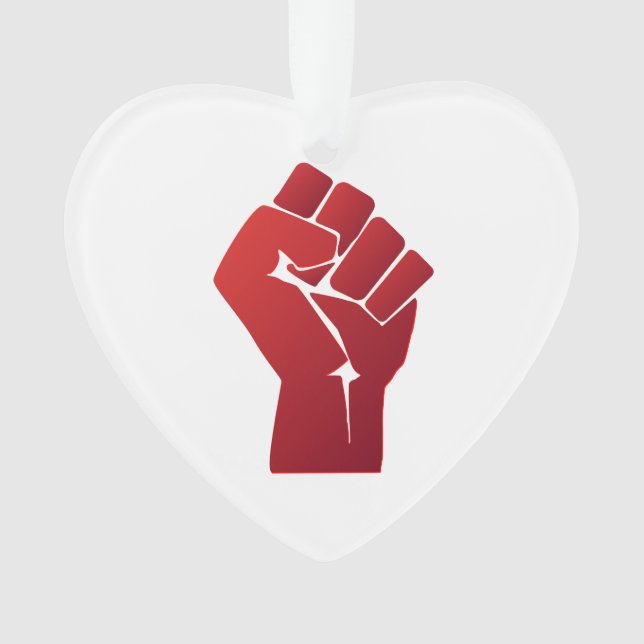 Poing levé dégradé rouge élevé (devant)