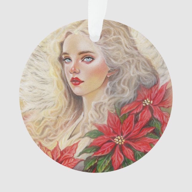 Poinsettia Angel Ornament (devant)