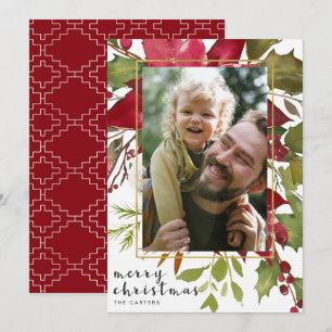 Poinsettia Branch Carte de Noël