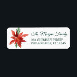 Poinsettia Christmas Retours Adresse Étiquettes<br><div class="desc">Ces étiquettes de adresse adorables et festifs sont parfaits pour votre envoi de vacances!</div>