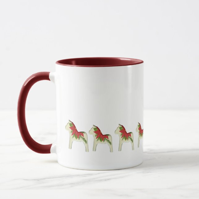 Poinsettia Dala Horse Cidre Chaud Mug (Gauche)