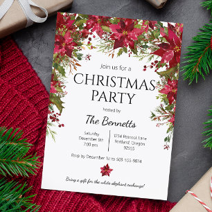 Poinsettia Fête Invitation