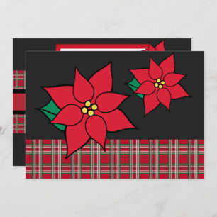 Poinsettia fêtes de Noël Invitations