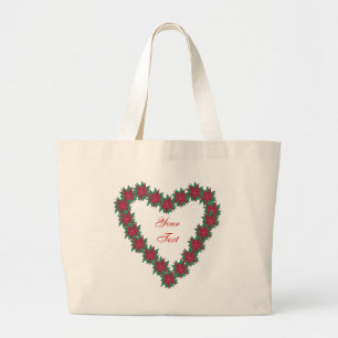 Poinsettia Fleurs Coeur Formé Sacs personnalisés