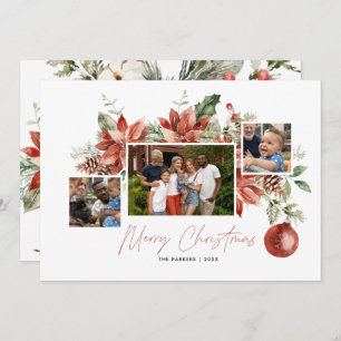 Poinsettia & Green Classic Photo de Noël