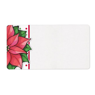Poinsettia Joy dots Étiquette de livraison