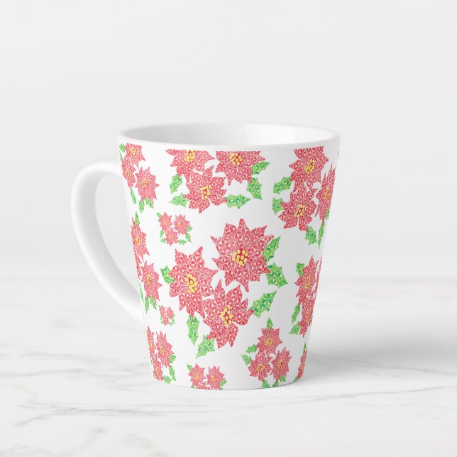 Poinsettia Latte Mug (Angle gauche)