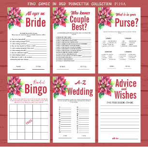 Poinsettia Mariage Fête des mariées A-Z Jeu
