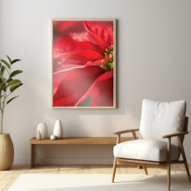 Poinsettia moderne haute poly | Art mural botaniqu