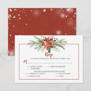 Poinsettia Rouge Élégant Toujours Vert Noël RSVP