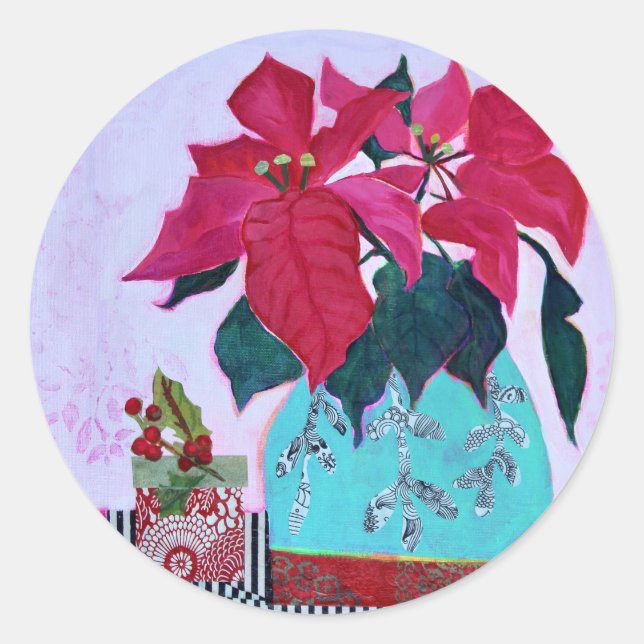Poinsettia Sticker (Devant)