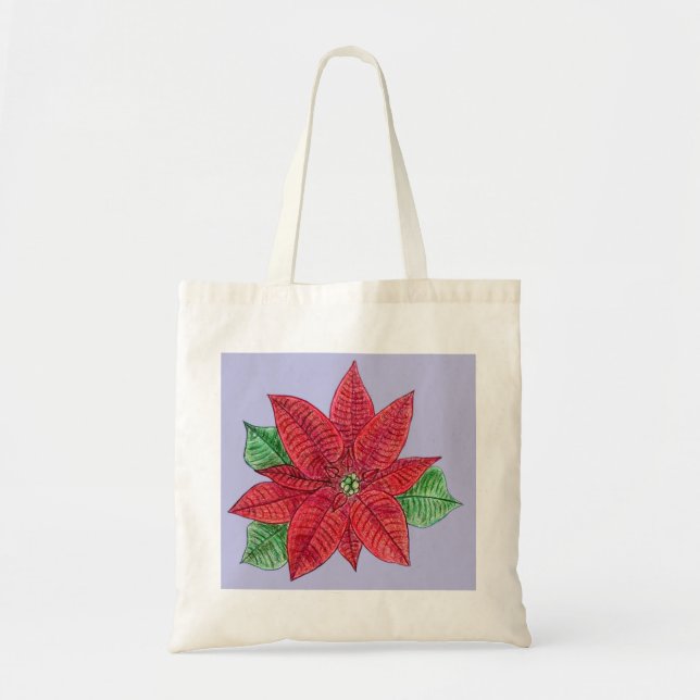 Poinsettia Tote Bag - Lavender (Devant)