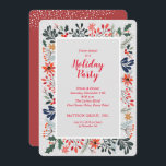 Poinsettia Winter Flowers Holiday Invitations<br><div class="desc">Stylish,  modern watercolor winter flowers - poinsettias,  berries and leaves - surround your holiday Christmas party details in chic lettering. MATCHING items in our store.</div>