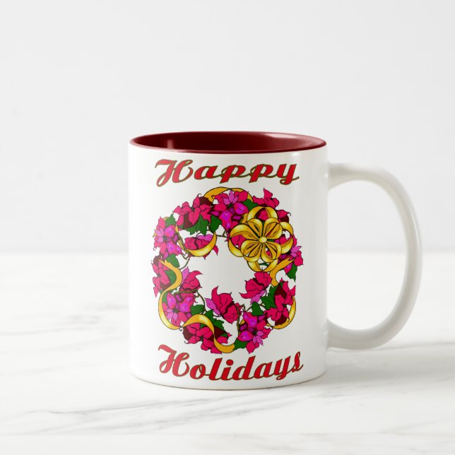 Poinsettia Wreath Mug (Droit)