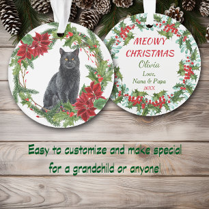 Poinsettia Wreath Petit-enfant Chat Noir