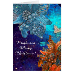 POINSETTIAS BLEU ROUGE, ÉTOILES XMAS EN ÉTOILES D'