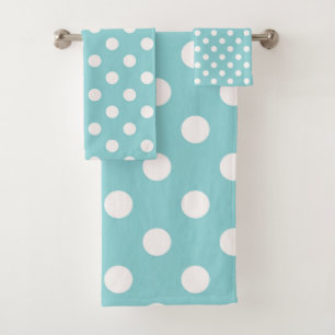 Point bleu et blanc turquoise Pois