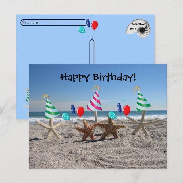 Point de passage - Starfish on the Beach Carte pos (Devant / Derrière)