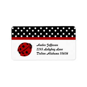 Point de polka et étiquettes de adresse de Madame