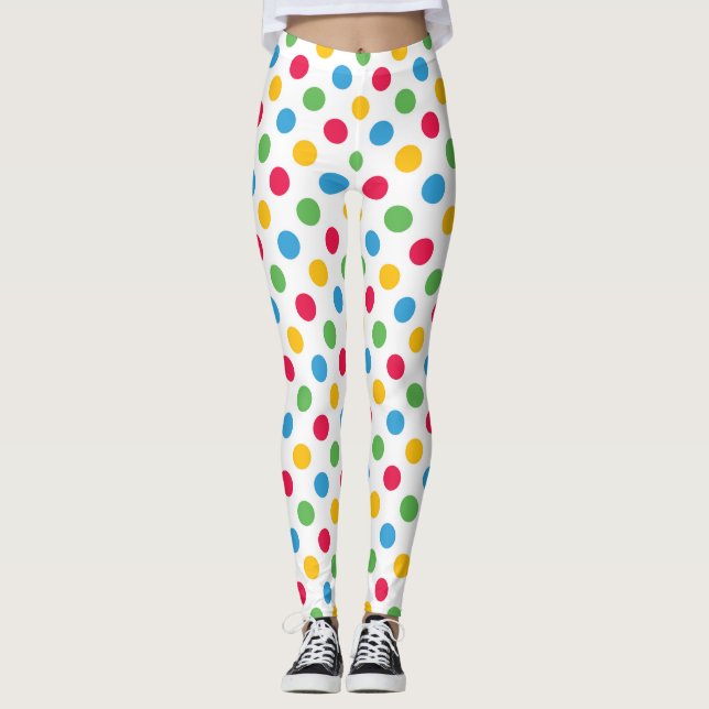 Point de polka multi de couleur Legging (Devant)