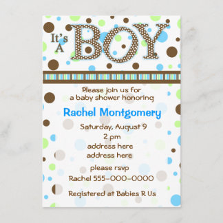 Point de polka son une invitation de baby shower