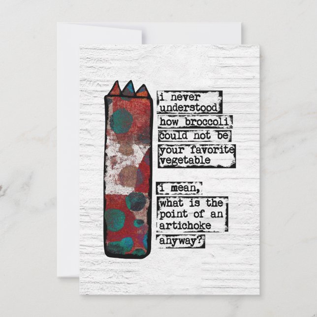 Point D'Un Artichoke Cartes De Voeux Drôle Veggie (Devant)