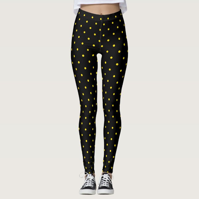 Point jaune sur leggings noirs (Devant)