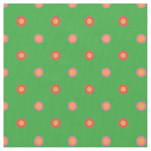 Point Polka Art Folk sur tissu personnalisé vert b (Fermer)
