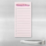 Pointe d'aquarelle rose liste de choses à faire de<br><div class="desc">Faites plaisir à maman en lui donnant un Aquarelle rose Brush Stroke Liste de choses à faire de maman Notepad magnétique. Ce bloc-notes pratique et élégant est parfait pour la maman organisée et productive. La fonctionnalité magnétique de ce bloc-notes lui permet de se fixer facilement à n'importe quelle surface métallique,...</div>