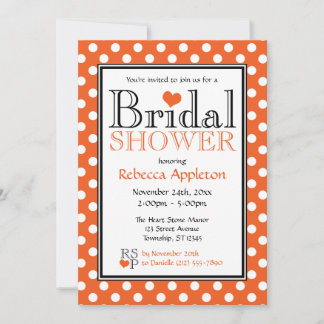Pointe Pointe Orange Coeur nuptiale Invitation