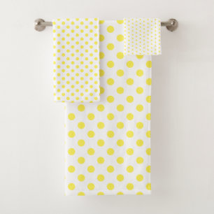 Pointe Polka blanche et jaune brillant
